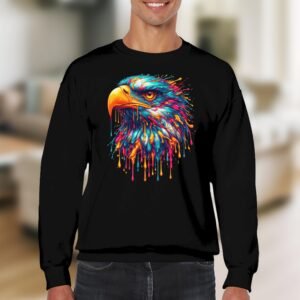 Vibrant Eagle Art Drip Sweatshirt | Bold & Colorful Design