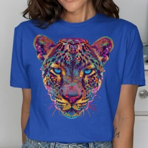 Psychedelic Jaguar T-Shirt: Vibrant Abstract Animal Art