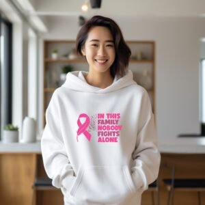 In This Family Nobody Fights Alone Breast Cancer Hoodie
