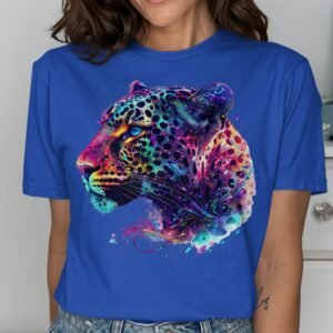 Abstract Colorful Leopard T-Shirt | Vibrant Art Design