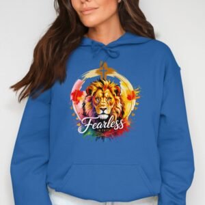 Fearless In Faith Lion Hoodie | Vibrant Christian Art