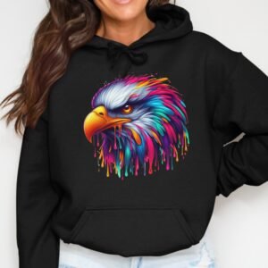 Majestic Drip Art Eagle Hoodie
