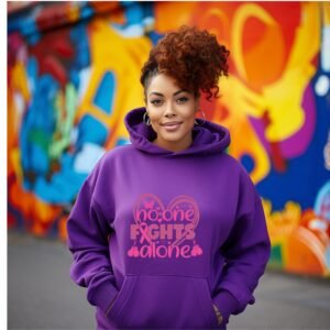 No One Fights Alone Breast Cancer Awareness Hoodie
