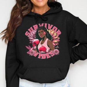 Survivor Vibes Empowered Woman Breast Cancer Hoodie