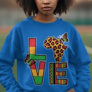 Pan-African Love Africa Leopard Print Sweatshirt