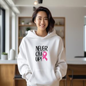 Never Give Up Breast Cancer Awareness Hoodie