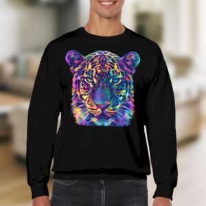 Vibrant Pop Art Leopard Graphic Sweatshirt