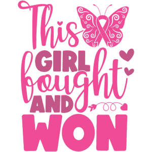 Breast Cancer Survivor Digital Design - Fought & Won