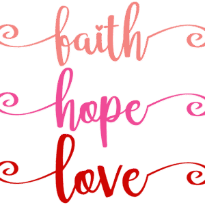 Faith Hope Love Script Digital Art Download