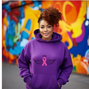 Angel Wings Pink Ribbon Awareness Hoodie