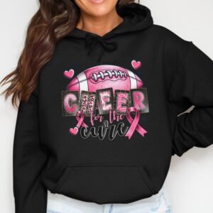 Pink Football "Cheer for the Cure" Breast Cancer Hoodie
