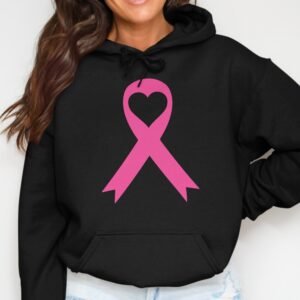 Breast Cancer Awareness Pink Ribbon Heart Hoodie