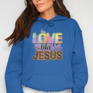 Love Like Jesus Watercolor Leopard Hoodie