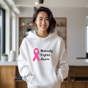 Pink Ribbon 'Nobody Fights Alone' Awareness Hoodie
