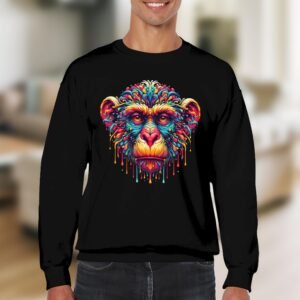 Vibrant Psychedelic Monkey Art Sweatshirt