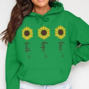 Faith Hope Love Sunflower Inspirational Hoodie