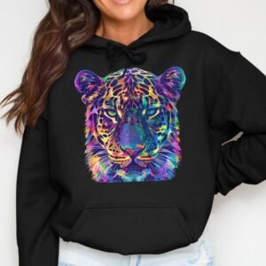 Vibrant Psychedelic Leopard Print Hoodie