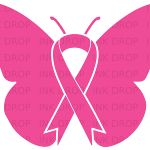 Pink Ribbon Butterfly Digital Awareness Art