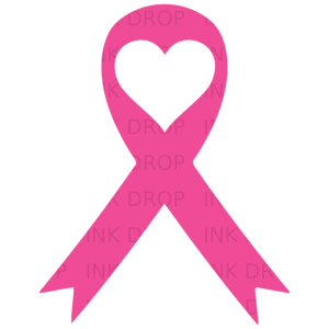 Pink Heart Ribbon Digital Design