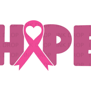 HOPE Pink Ribbon Breast Cancer Awareness Digital Design
