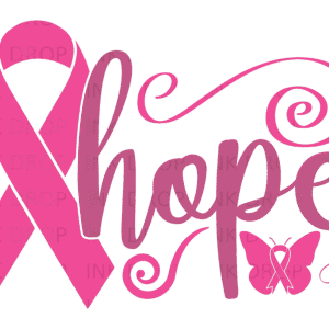 Pink Ribbon Hope Digital Design File - Breast Cancer Awareness