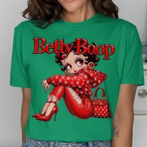 Red Betty Boop Streetwear Graphic T-Shirt