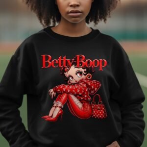 Betty Boop Red Glam Streetwear Sweatshirt